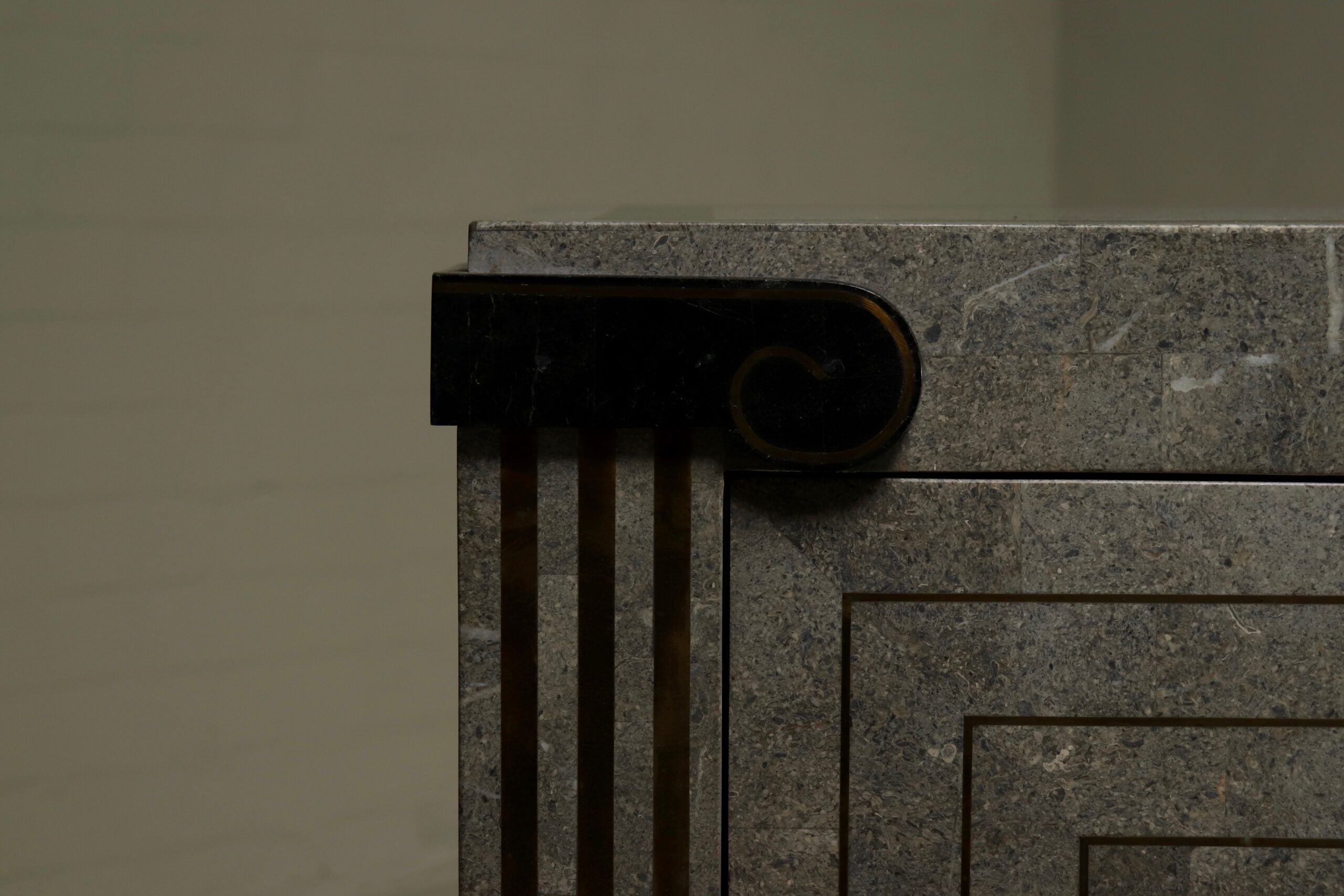 Maitland-Smith tessellated marble and brass sideboard 1980s