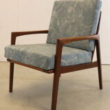 Mid century teak Armchair 'Mettmann' - reupholstered