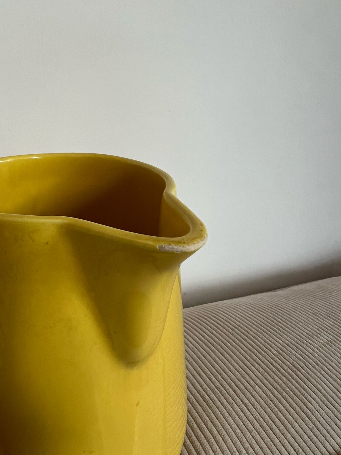 Vintage ceramic yellow pitcher