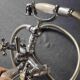 Old mixer tap + 2 shower heads with flexible hoses