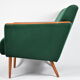 Original vintage armchair, 1960s, restored, green bottle velvet