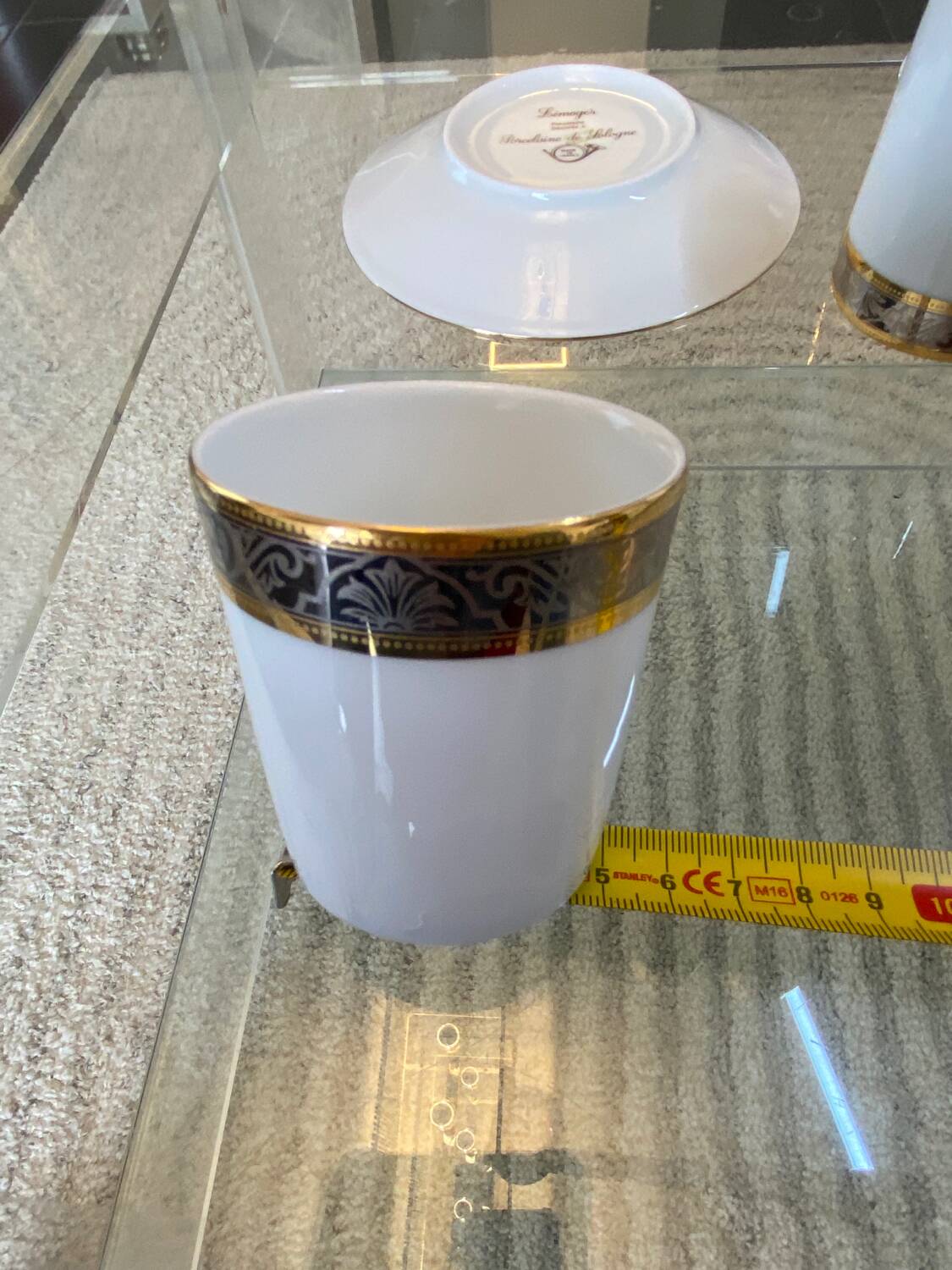 Trio of Limoges Sologne Porcelain Cups and Saucers