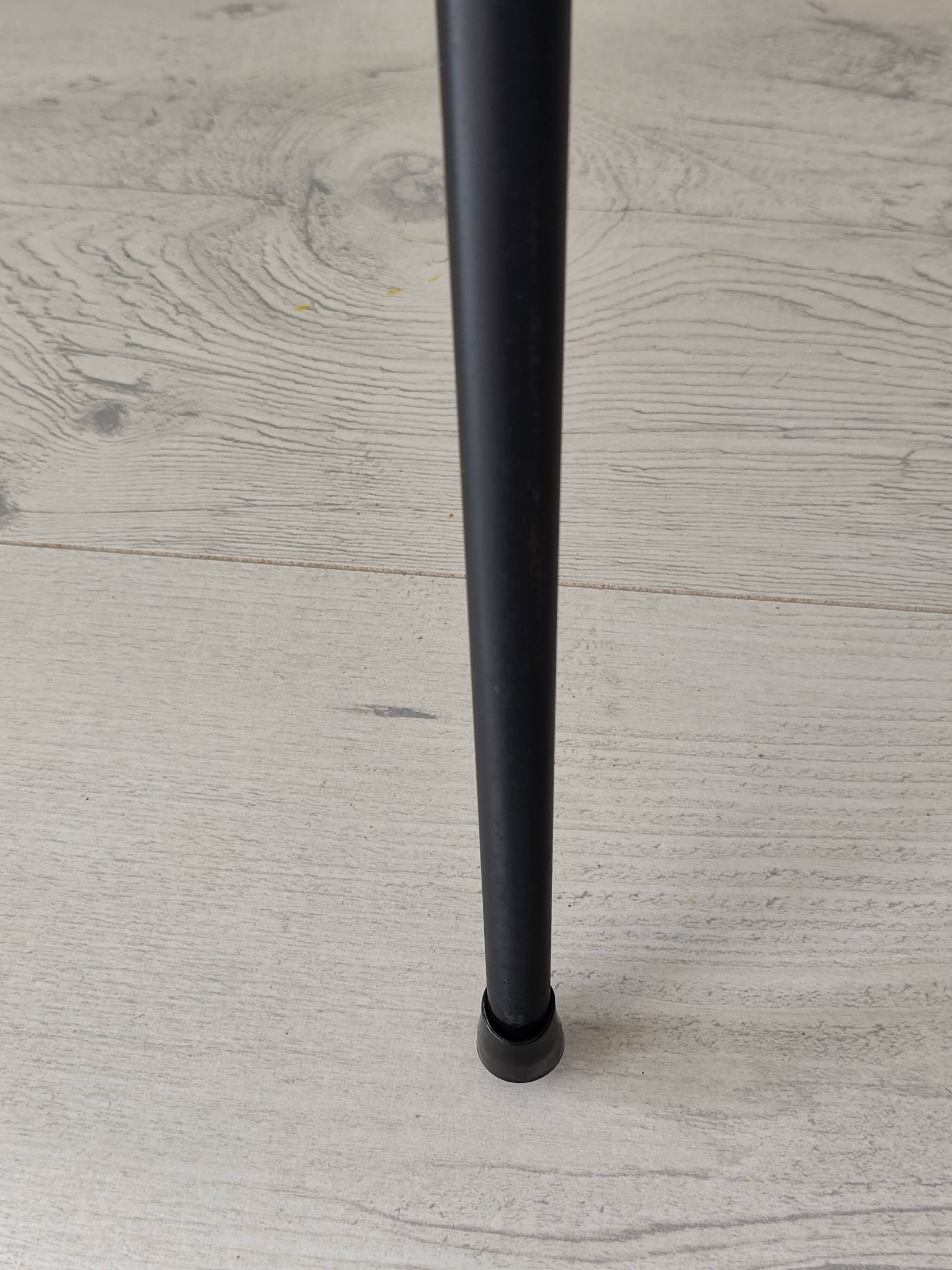 Antique side table made of metal and glass