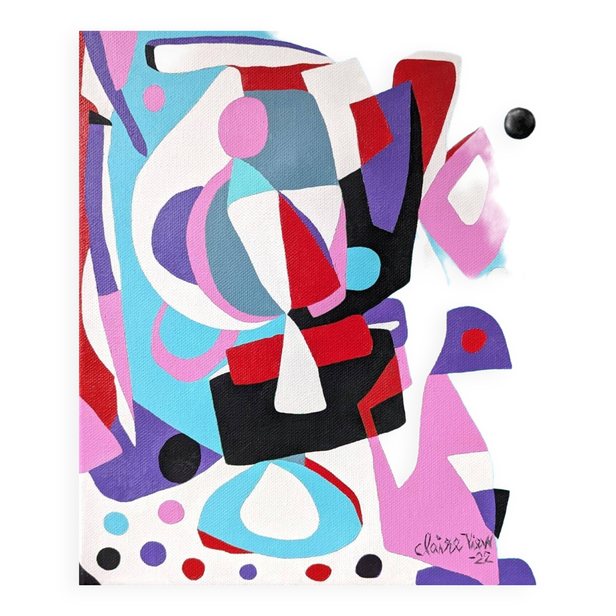 Contemporary Abstract "Morning Blues", Small Unframed Oil Painting, 2022