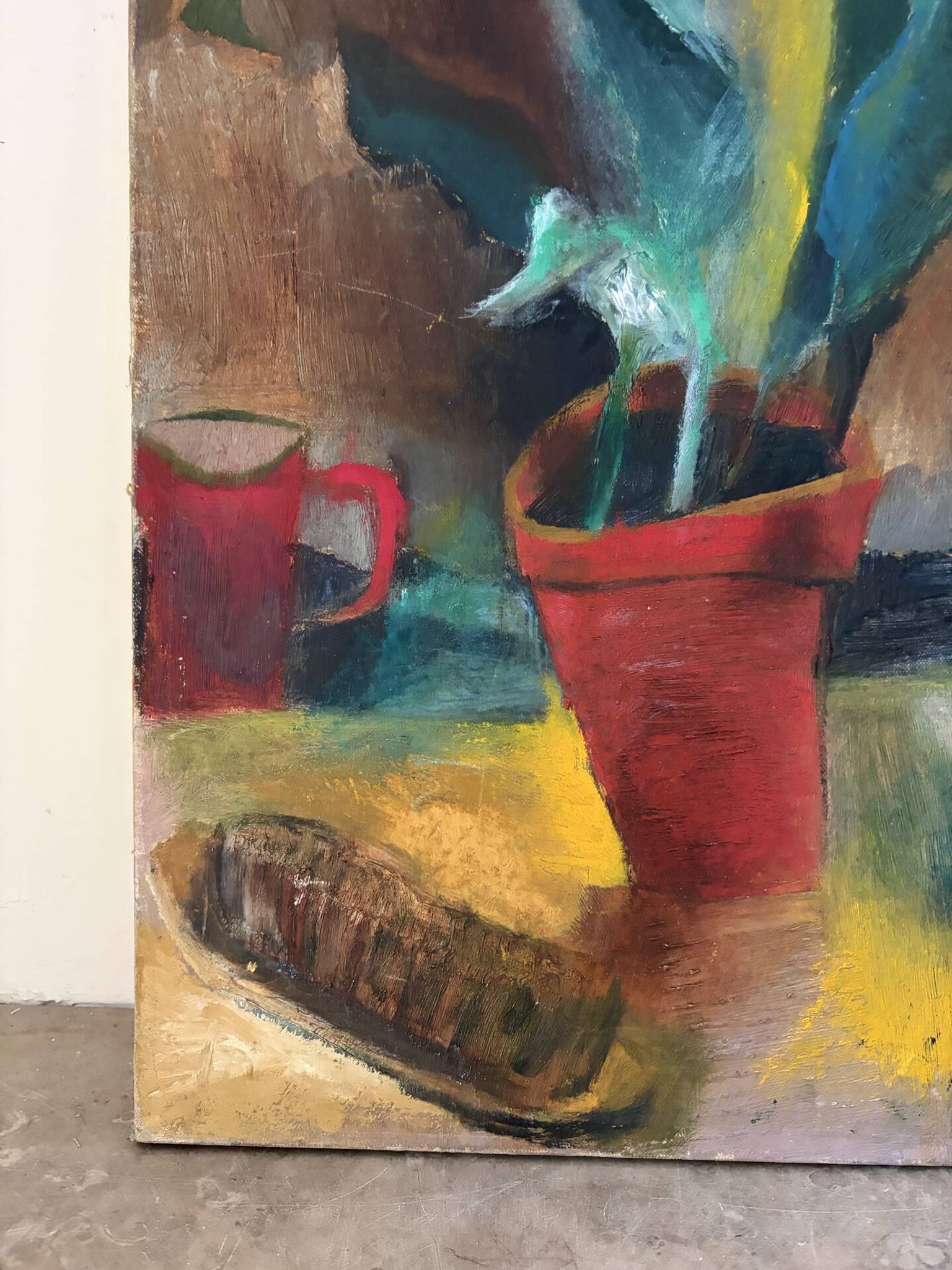 La table de rempotage, nature morte, huile sur toile