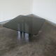 Table basse en verre fumé et chrome 1970