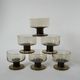 set of 6 smoked glass champagne glasses Design 1970