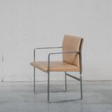 Set of Six Hans J Wegner 'JH811' Mid-Century Steel and Leather Dining Chairs