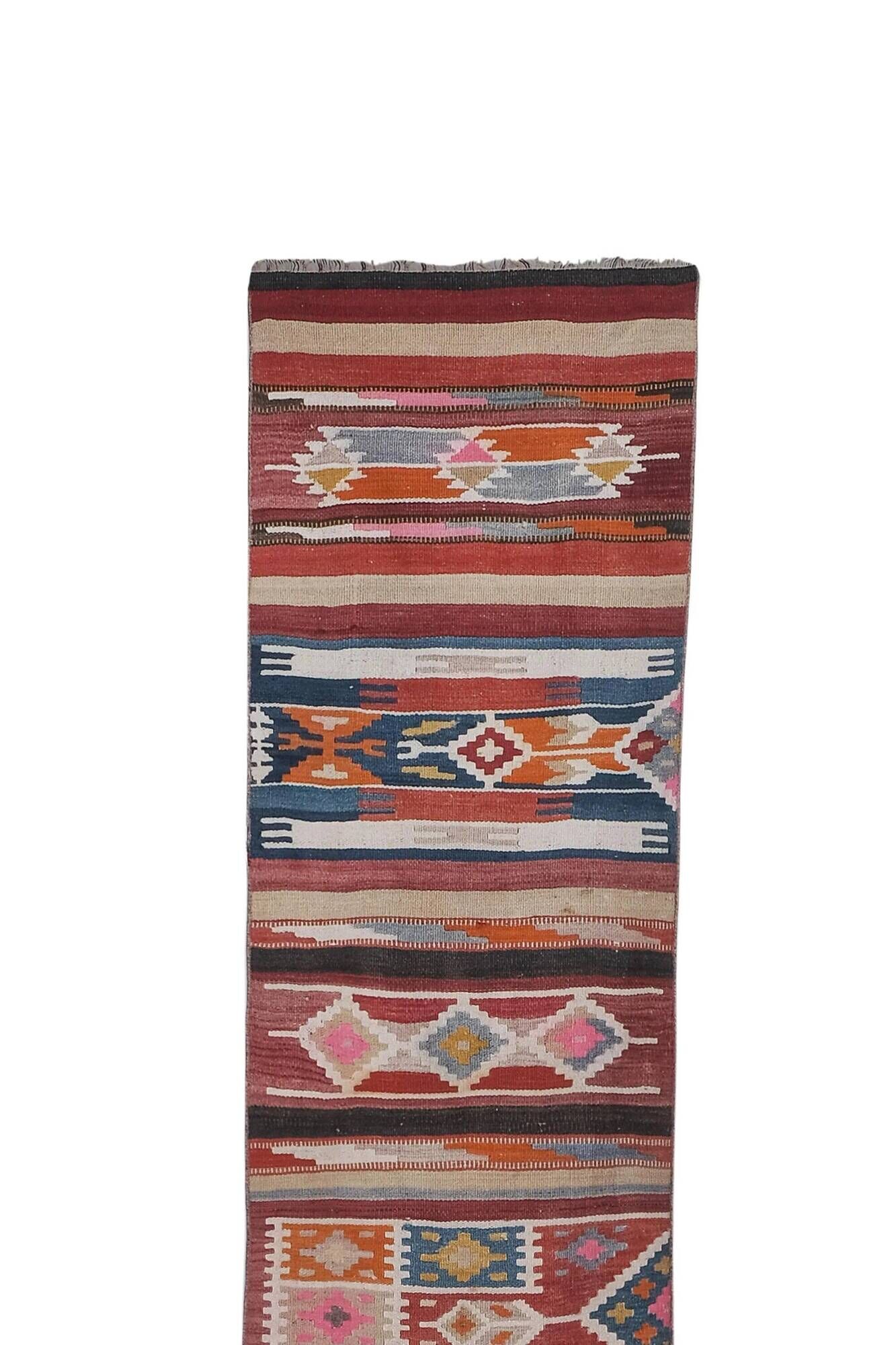 Vintage Turkish hallway rug 75x505 cm