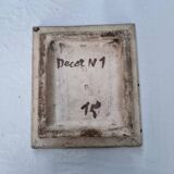 Antique Art Nouveau glazed earthenware tile from the 19th century