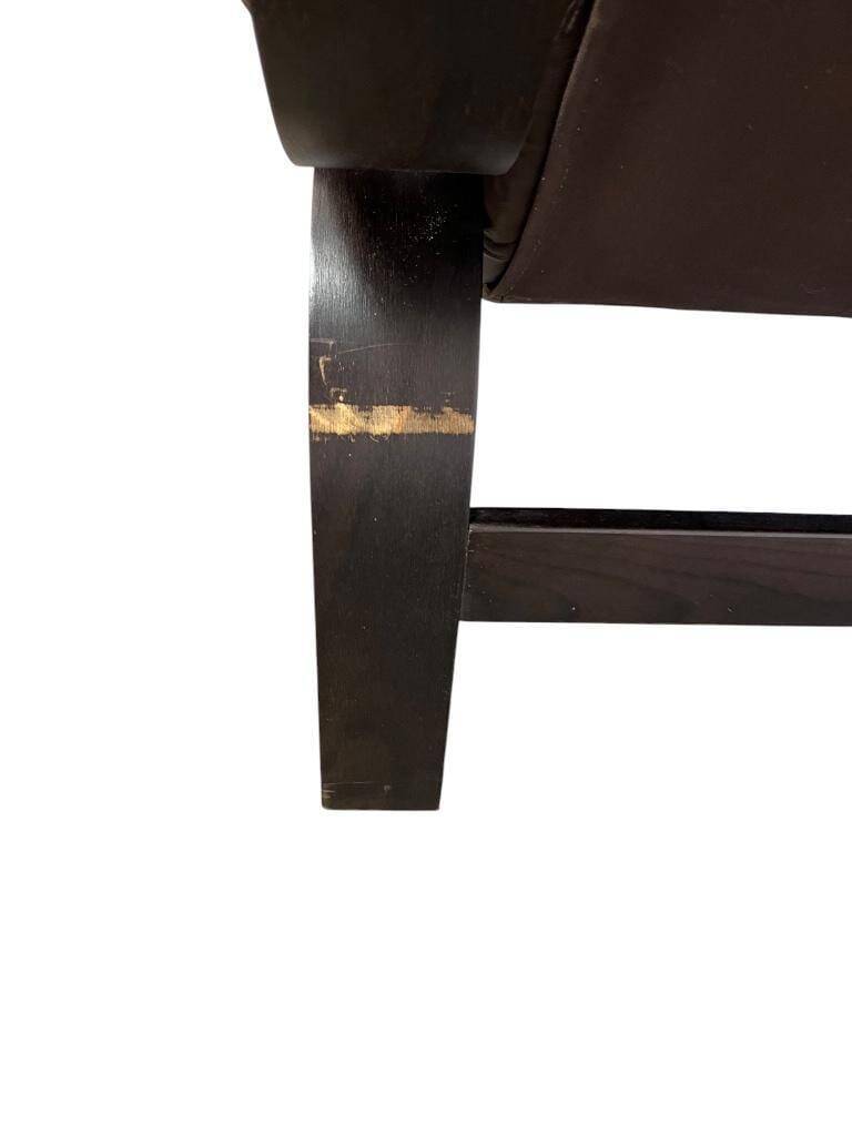 Vintage brown leather two-seater sofa/chaise longue