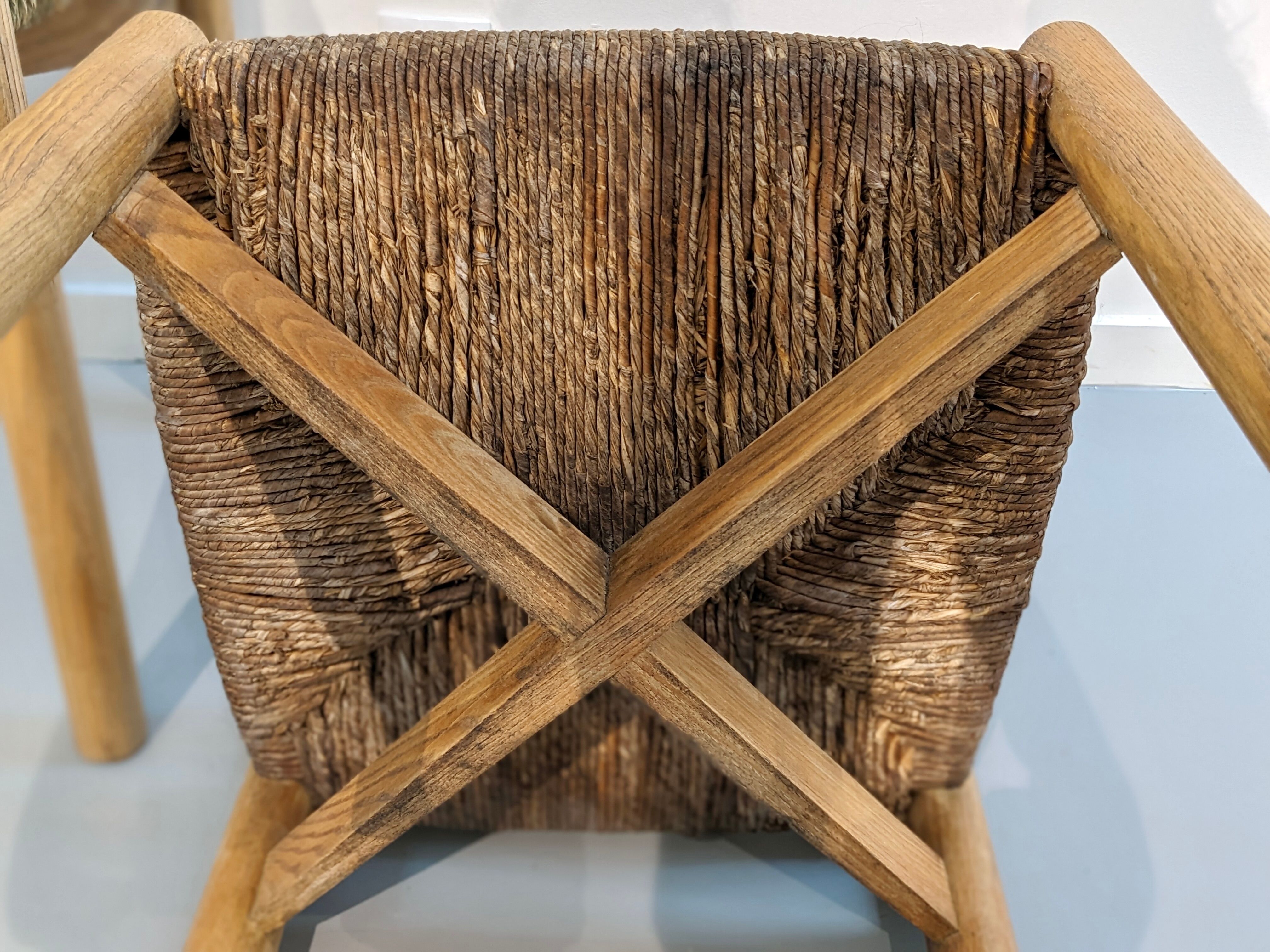 Series of 3 Méribel chairs by Charlotte Perriand