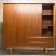 Scandinavian teak cabinet 1960 with mounting plan