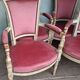 4 fauteuils Directoire en velours rose