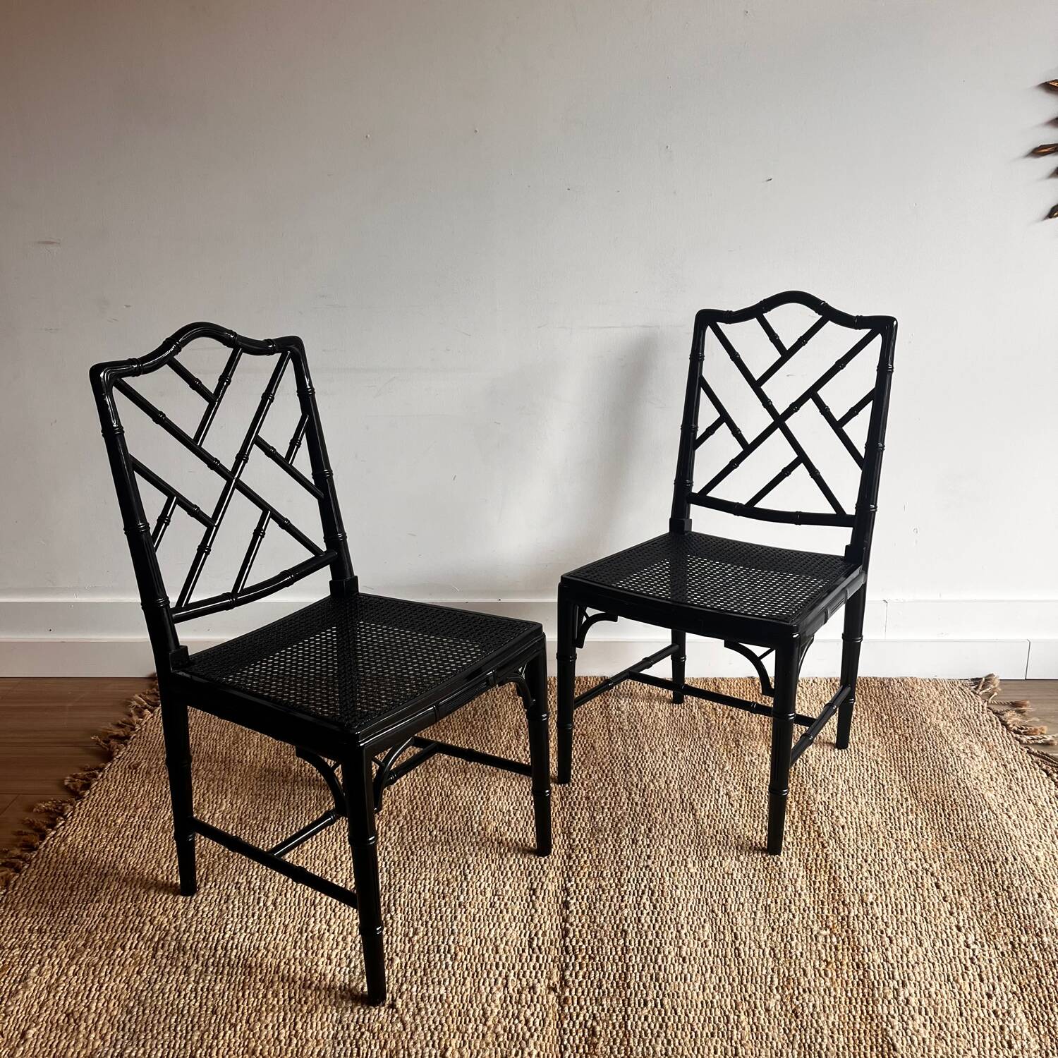 2 Chippendale chairs "Faux bamboo"