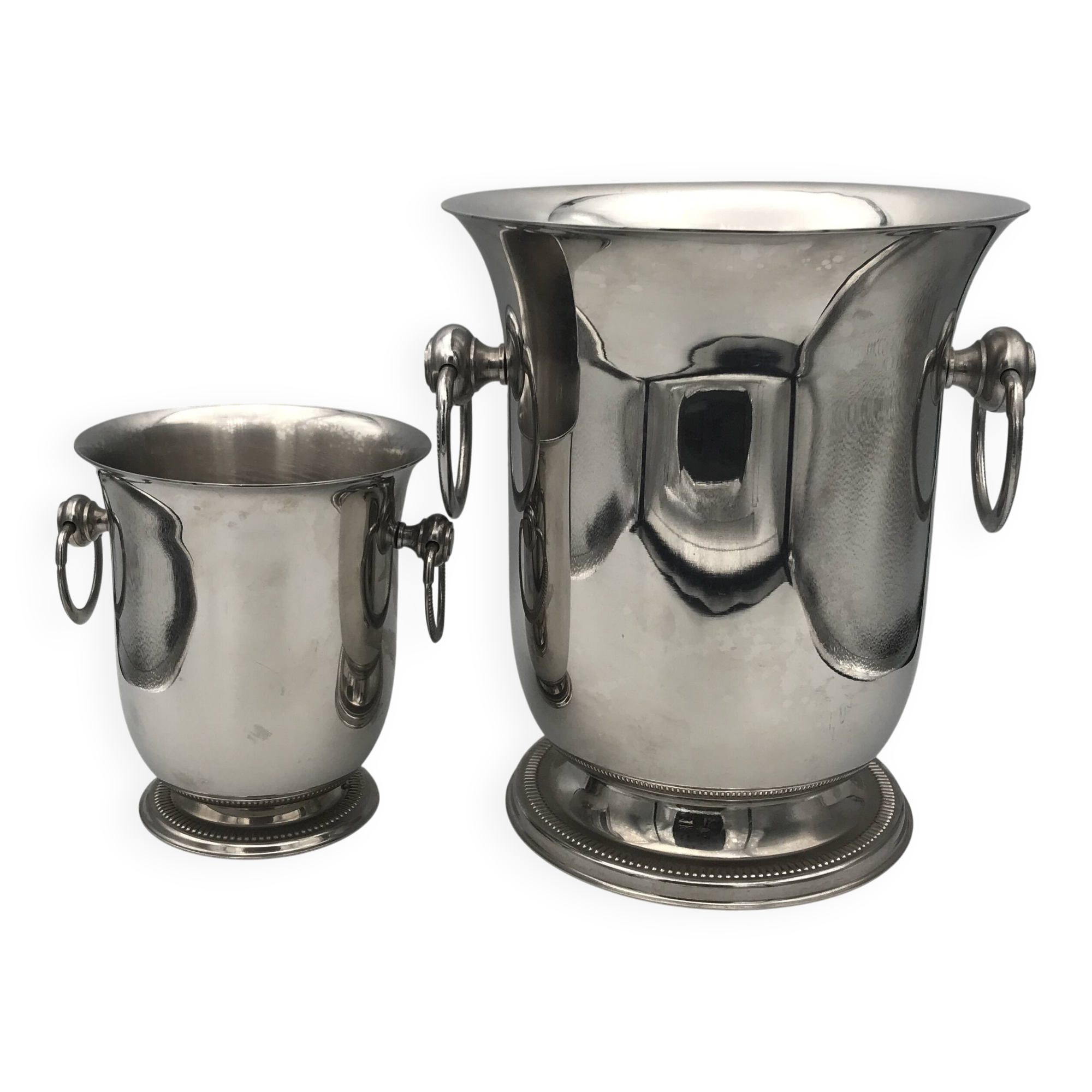 Jean COUZON champagne bucket and ice bucket set on pedestal