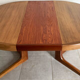 Table scandinave ronde Baumann vintage à pied central étoile extensible