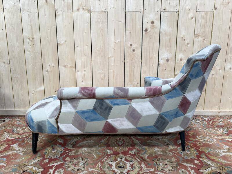 Méridienne Napoléon III tissu moderne