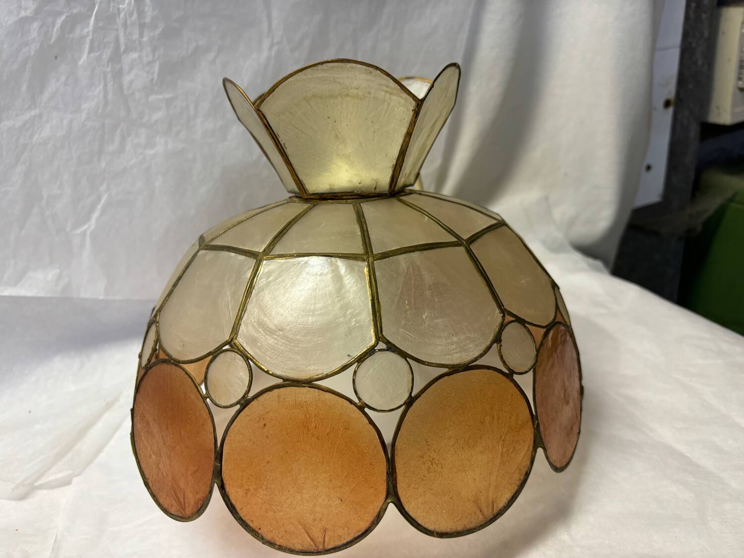 Pair of mother-of-pearl chandeliers