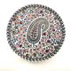 Round dish Gien decoration bothée or cashmere 26cm for pie and cake