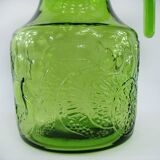 Green molded glass pitcher - Bormioli Fidenza made in Italy - vintage 60's
