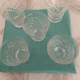 5 crystal liqueur glasses signed St.Louis