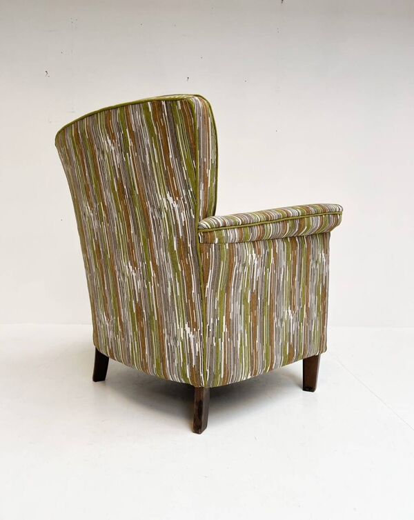 Fauteuil vintage retapissée, années 1960