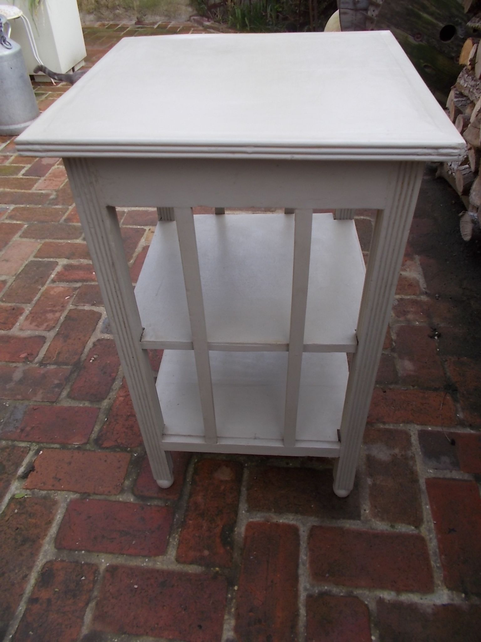 Grey wooden stool