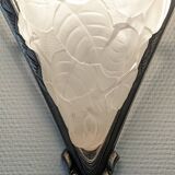 Art Deco wall lamp in frosted glass and nickel-plated bronze circa 1920