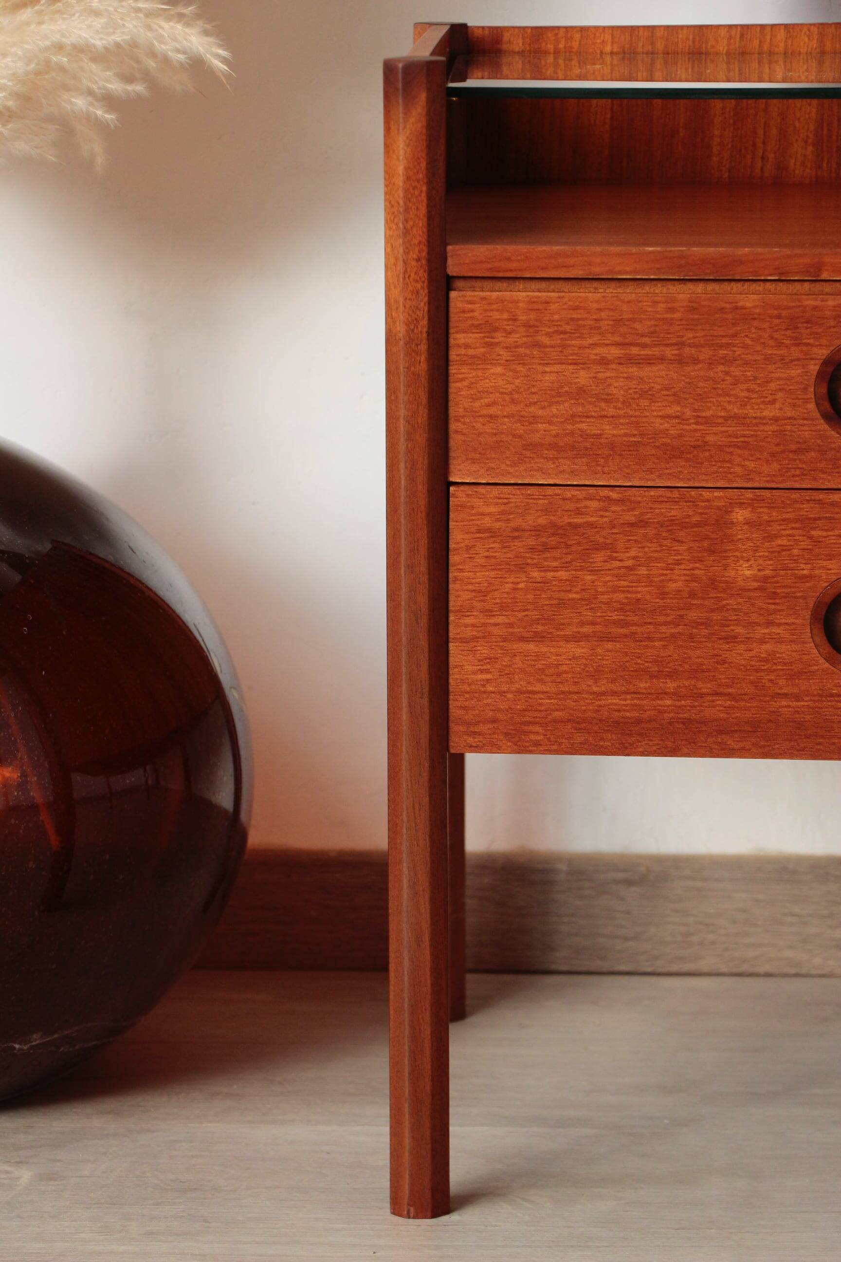 Wrighton Teak Dressing Table - Vintage 1960s - Hexagonal Base