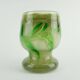 vase en verre vintage par Erwin Eisch, différentes nuances de vert et verre clair