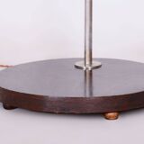 Restored Bauhaus Floor Lamp, New Electrification, Beech, Chrome, Czechia, 1930s