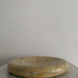 Vintage beige round marble ashtray