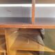 Hi-Fi cabinet in wood, brushed aluminum, smoked glass - 1970s