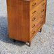 Chest of drawers of the 50s in golden blond oak 5 drawers conical feet