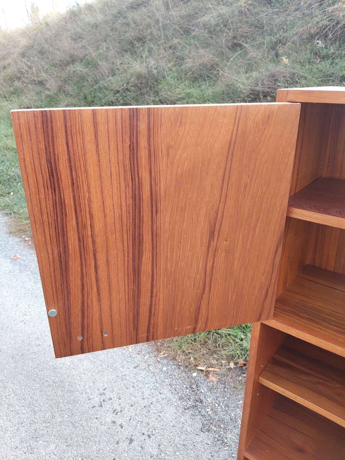 Pair of vintage column bookshelves from the 60s-70s Scandinavian style.