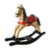Wooden rocking horse, decorative, artisanal