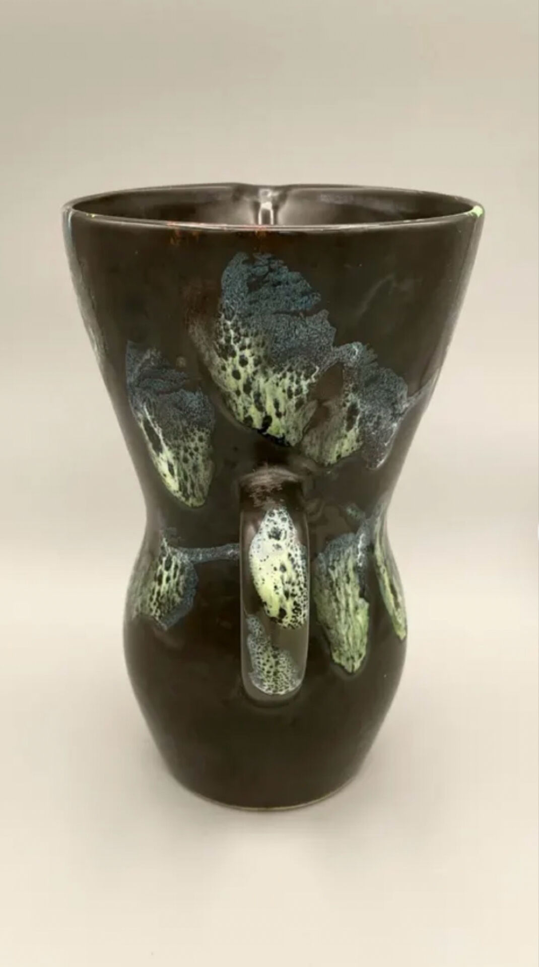 Jug signed Digoin Sarreguemines. Glazed ceramic. 50s 60s.