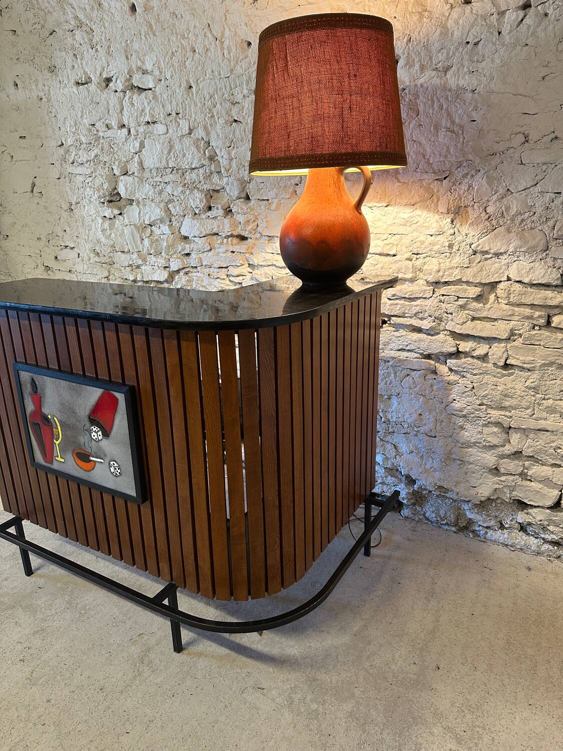 Vintage 1960 ceramic corner bar