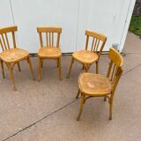 Curved varnished bistro chairs