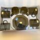 6 tasses et 6 sous tasses noires octime arcoroc