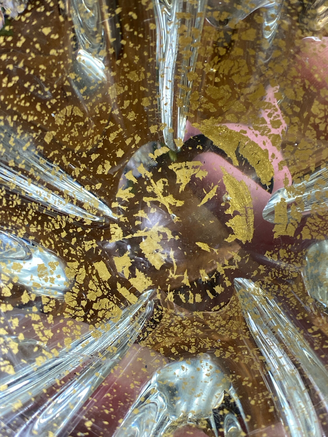 Cendrier en verre de Murano et feuille d’or par Barovier et Toso