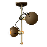 Brown ceiling light - Space Age fixture - vintage eyeball lamp