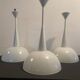 Lot de 3 lampes metal et verre holophane design année 70