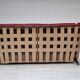 1950s, Danish 3-seater sofa, red and light grey furniture wool, oak wood.