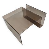 Smoked plexiglass magazine rack side table