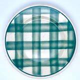 Vintage beige and green checkered service