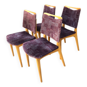 Chaises bois blond vintage