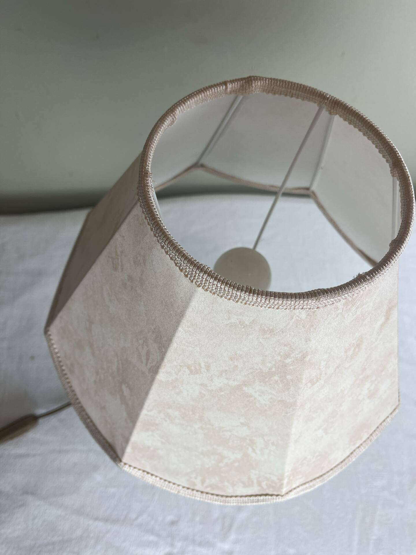 Turned wooden lamp
