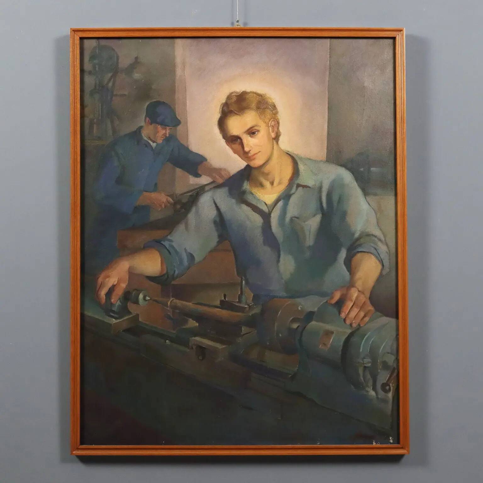 Modern painting signed by Mario Venzo, oil on canvas, Italy, 1950.